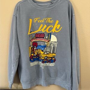 Feel the Luck Graphic Sweatshirt in Blue